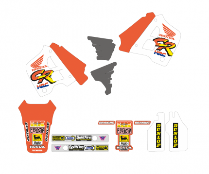 Kit adesivi Replica Team Honda 1991 HONDA CR 125 1991-1992 HONDA CR 250 1990-1991