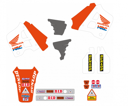Kit adesivi Replica Team Honda USA 1991 HONDA CR 125 1991-1992 HONDA CR 250 1990-1991