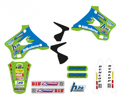 Kit adesivi Replica Team Kawasaki 1994 KAWASAKI KX 125 / 250 1994-1998