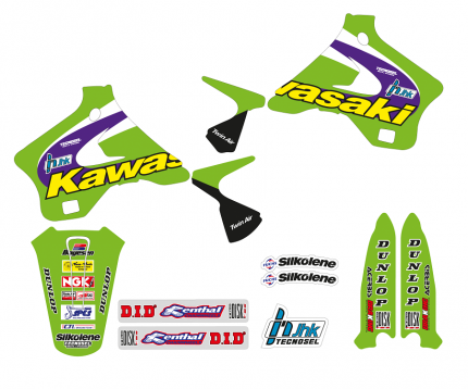 Kit adesivi Replica Team Kawasaki 1998 KAWASAKI KX 125 / 250 1994-1998