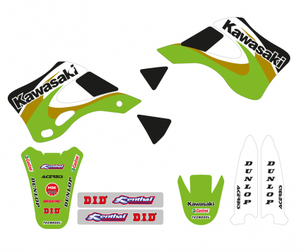 Kit adesivi Replica OEM Kawasaki 2000 KAWASAKI KX 125 / 250 1999-2002