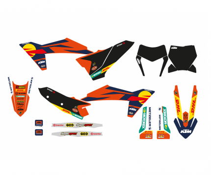 Kit adesivi Replica KTM Factory 2023 KTM SX - SXF 125 / 250 / 300 / 350 / 450 2023-2024 KTM EXC - EXC-F 150 / 250 / 300 / 350 / 450 / 500 2024