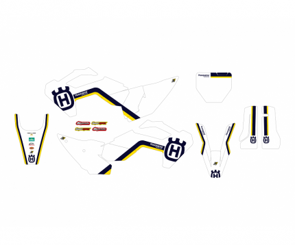 Kit adesivi RETRÒ HUSQVARNA TC - FC 125 / 250 / 350 / 450 2023-2024 HUSQVARNA TE - FE 150 / 250 / 300 / 350 / 450 / 501 2024