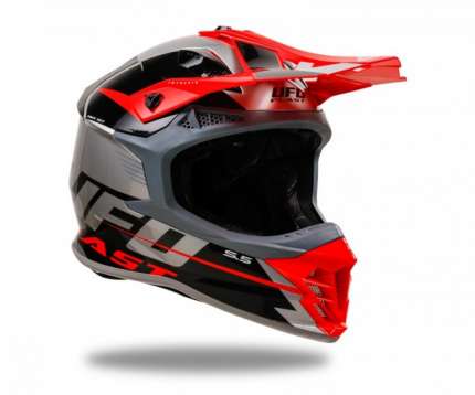 Casco UFO Intrepid GRIGIO/ROSSO